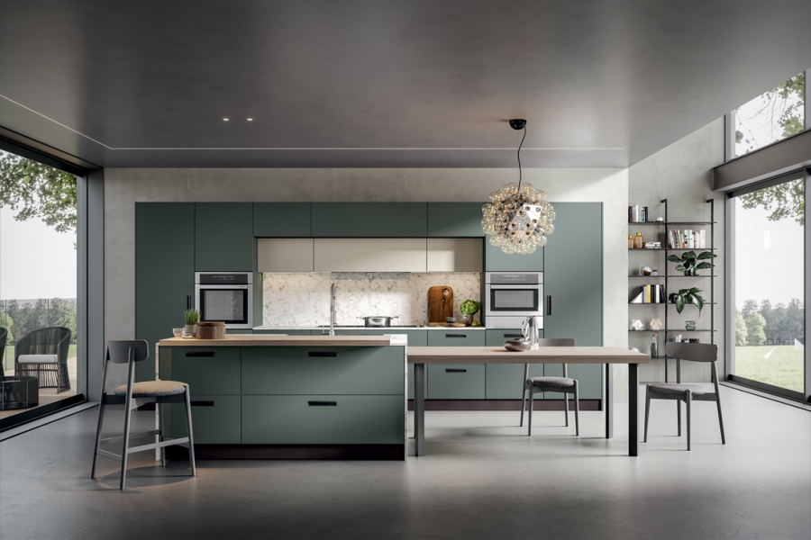 Home Cucine modello Mela colore Green e Kisel